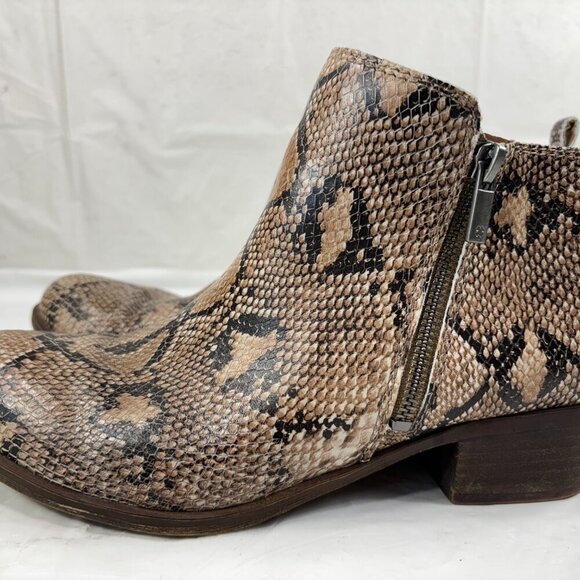 Lucky Brand Basel Snake Python Ankle Boots Booties size 9.5 - Picture 11 of 12